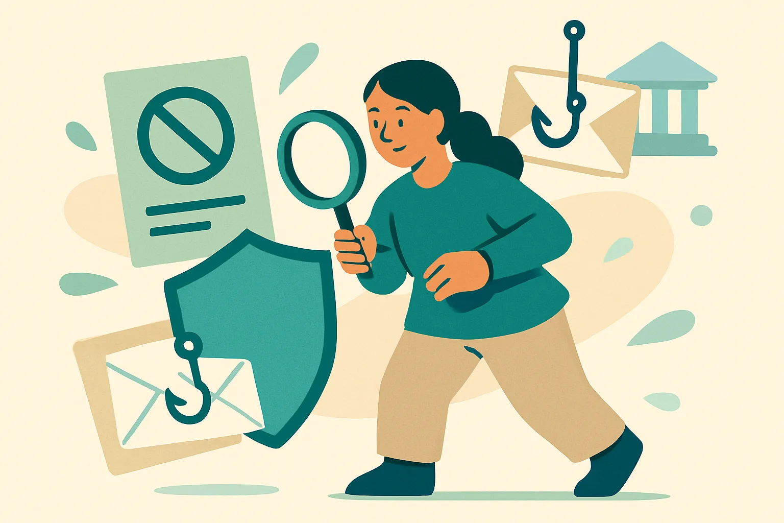 A business safely spotting and stopping a fake invoice and phishing emails