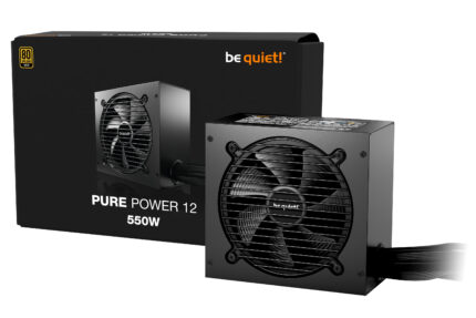 A photo of the retail cardboard box/packaging of a be quiet PURE POWER 12 550W Power Supply.