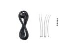A power supply cable and various cables laid out, with a focus on the cable's length and quality.