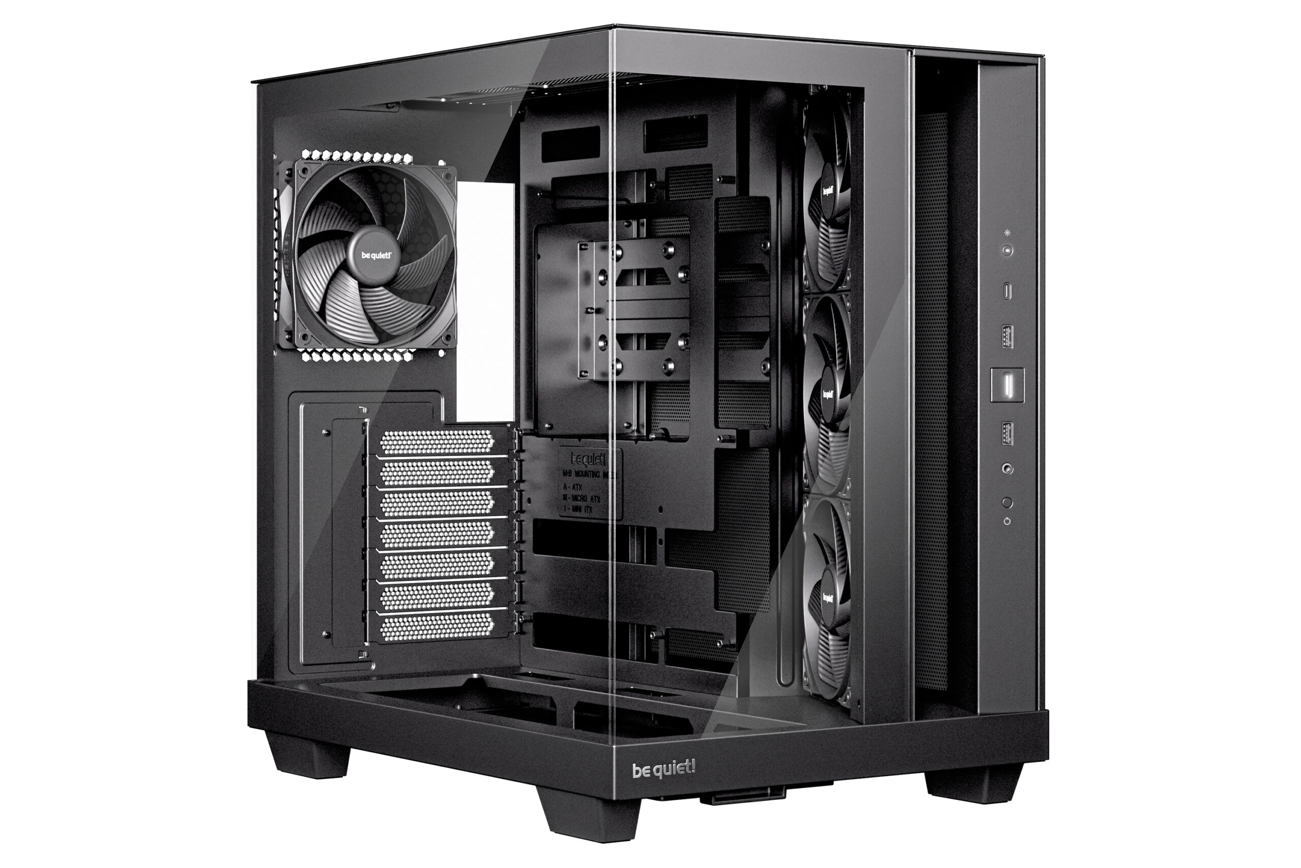 be quiet! LIGHT BASE 500 Black be quiet! LIGHT BASE 500 Black PC Case interior with fans visible