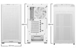 be quiet PURE BASE 501 Airflow White PC Case dimensions front back side views