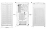 be quiet! PURE BASE 501 DX White PC Case Dimensions Front Side Back View