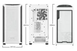 be quiet! Shadow Base 800 DX White PC Case dimensions view