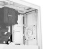 Interior view of be quiet! DARK BASE 701 White PC Case with cooling components