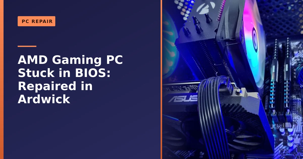 An AMD gaming PC being diagnosed after booting into BIOS