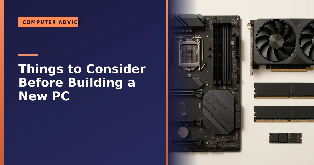 PC components laid out ready to build a computer