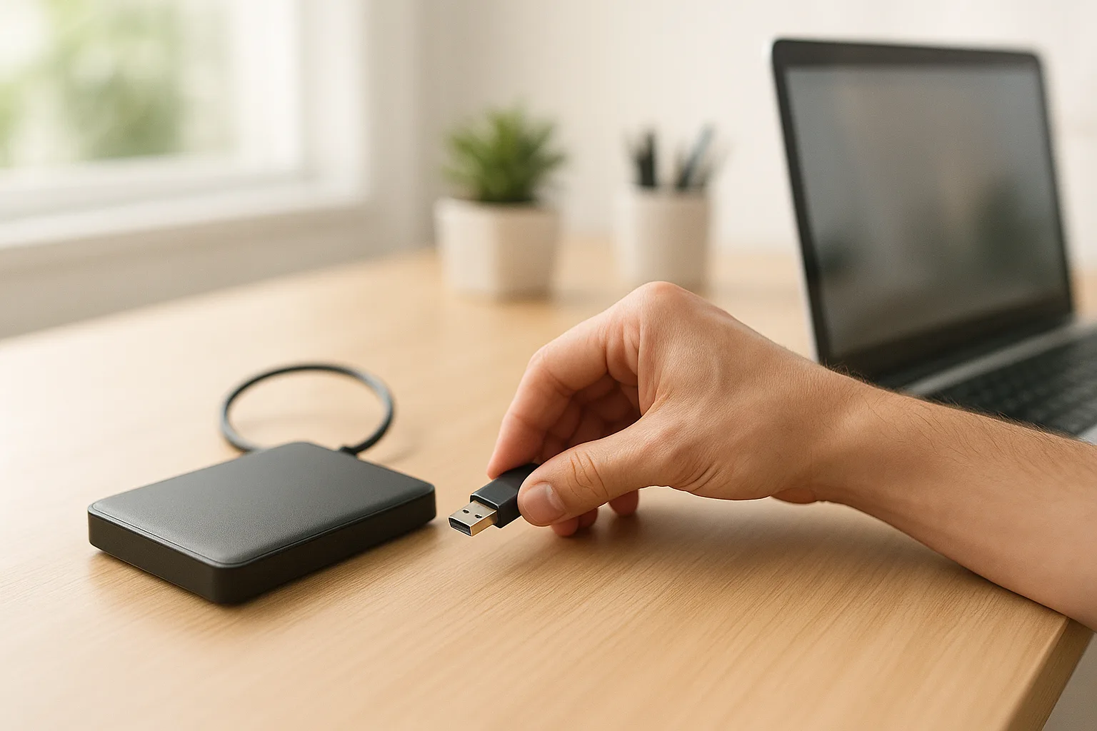 Backing up a laptop to an external drive before a repair