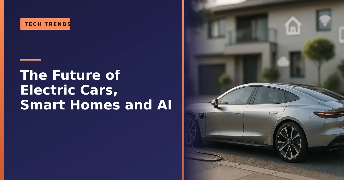 Electric cars, smart homes and AI concept
