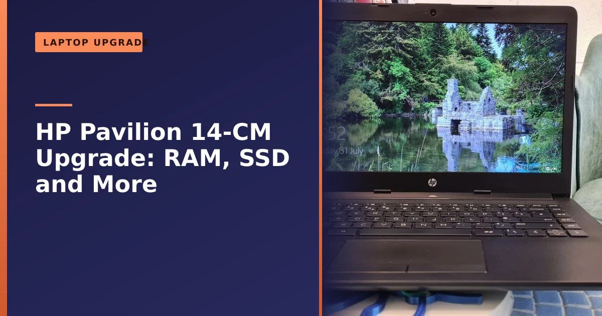 An HP Pavilion 14-CM laptop being upgraded
