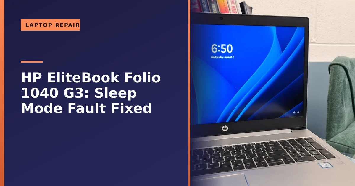 An HP EliteBook Folio 1040 G3 laptop being repaired