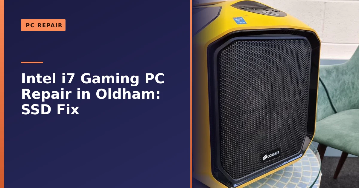 An Intel i7 gaming PC being repaired in Oldham