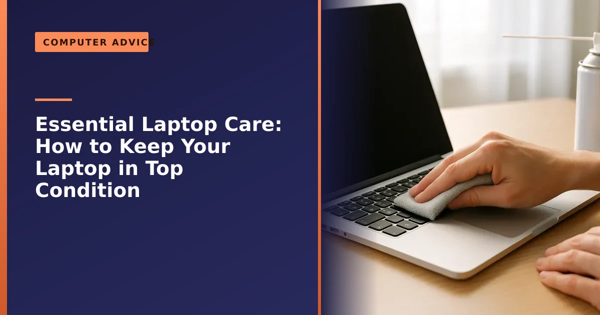 A person cleaning a laptop keyboard with a microfiber cloth