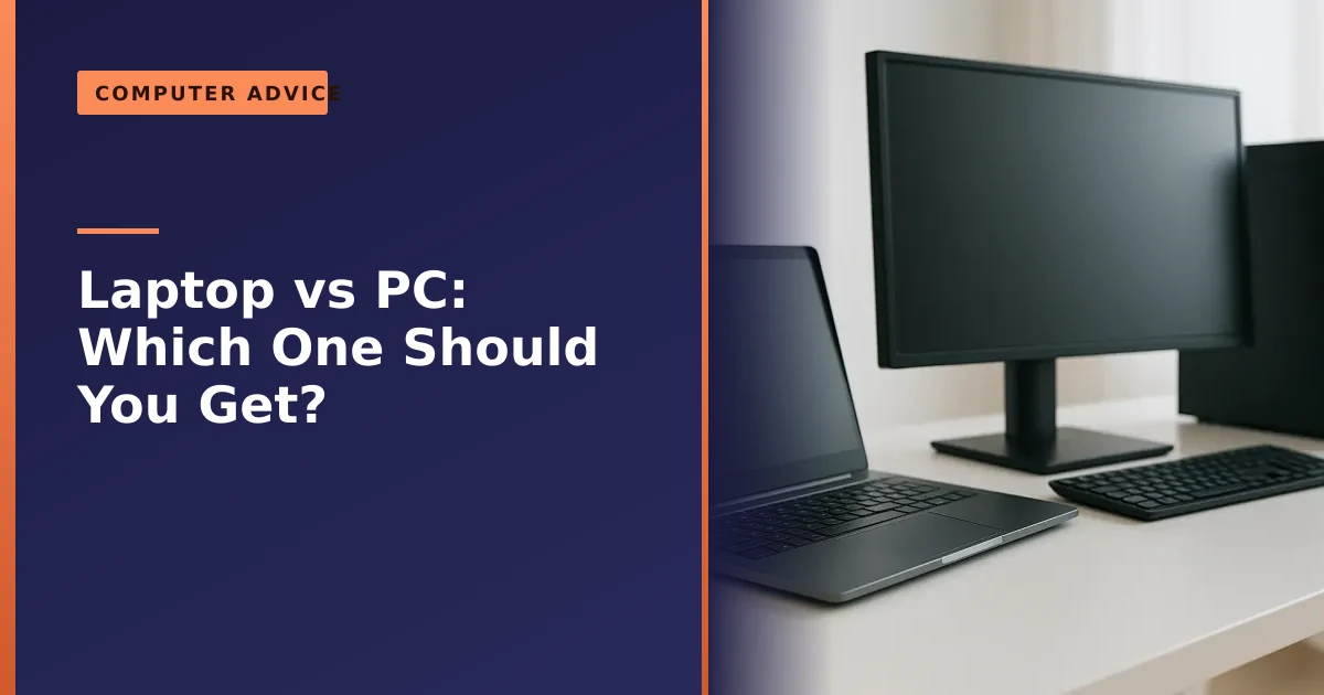A laptop and a desktop PC side by side on a desk