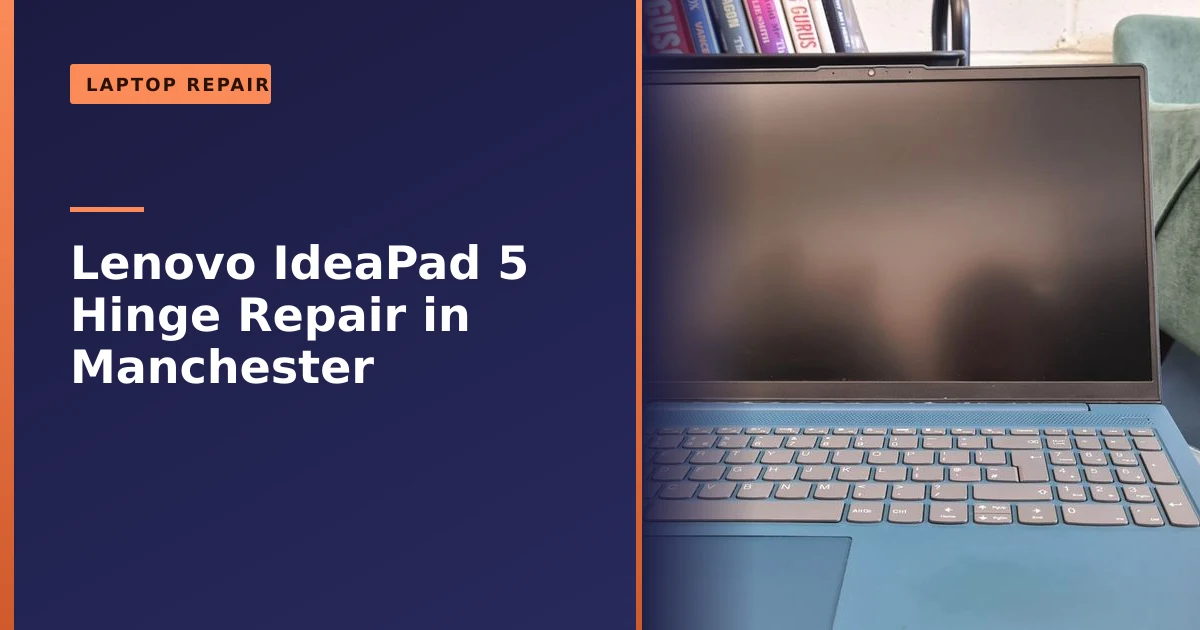 A Lenovo IdeaPad 5 laptop after a hinge repair